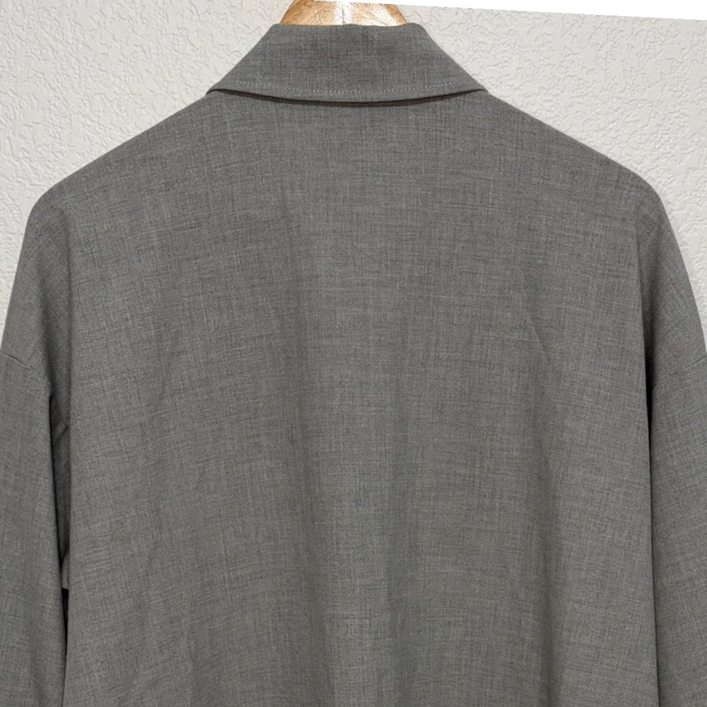 Zara Womens Grey Oversized Snap Button Down Shirt Jacket Shacket Size Medium - Picture 7 of 7